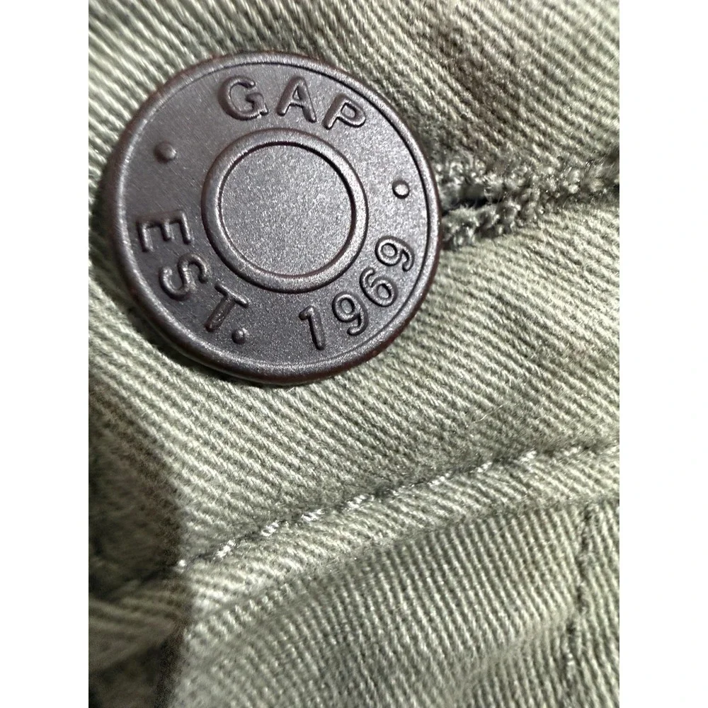 GAP Men's Slim Fit Jeans Green Denim Cotton Mid Rise Light Wash 5-Pocket